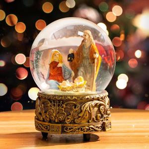 Snow Globes Glitter Water Globe Musical Snow Globe Decoration Plays Music, Nativity Christmas Snow Globes
