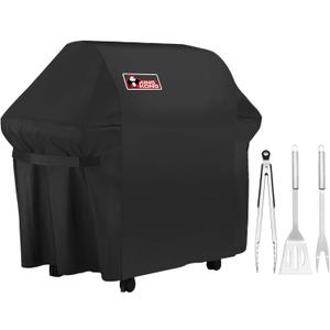 7107 Waterproof BBQ Cover for Weber Genesis E and S Series Gas Grill Including Stainless Steel Meat Fork, Spatula and Tongs, Genesis E/S-60