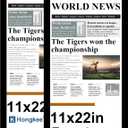 Hongkee 11x22 Newspaper Frame 2 Packs, Real Glass and Black Wood Frame, Display Panoramic 11 x 22 Magazine Frames - Horizontal or Vertical Wall Mounting