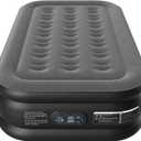 Air Mattress Twin with Built in Pump 16", Colchones Inflables in 2 Mins Luxury Air Bed for Guests, Self Inflating Air Mattress in Camping (16 Inches - Black & Grey)