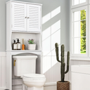 FRALIMK Over The Toilet Storage Cabinet, 3-Tier Freestanding Organizer, Bathroom Storage Cabinet Organize, Adjustable Shelves, Double Louvered Doors, Space-Saving for Bathroom, 23 * 67 inches, White