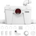 750W Macerator Pump, Macerator Pump for Basement, Toilet Pumps Upflush to 26ft/8m, 1800GPH with 5 Water Inlets & 2 Outlet, Ideal for Basement, Laundry, Sink, and Toilet
