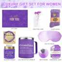 Mothers Day Grandma Gifts Care Package, Grandma Gifts from Grandkids Lavender Relaxing Spa Basket, Unique Self Care Get Well Soon Gift