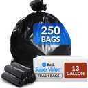 Reli. 13 Gallon Trash Bags | 250 Bags | Black | Tall Kitchen | Strong | Garbage