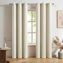DONREN 2 Panels 84 inch Length Cream Beige Blackout Curtain Panels for Bedroom - Rod Pocket Room Darkening Thermal Insulated Curtains for Living Room (42 x 84 Inches Long)