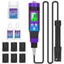Smart Dissolved Oxygen Meter with 3.6ft Probe Cable, Portable DO Meter with Electrolyte Solution, Digital Dissolved Oxygen Test kit for Aquarium, Aquaculture, Hydroponics, Brewing, Fish Tank