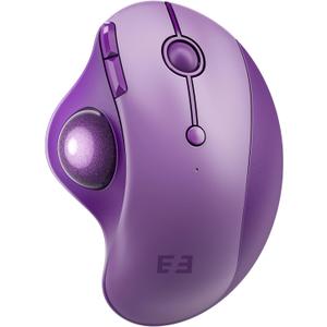 seenda Wireless Trackball Mouse, Bluetooth Rollerball Thumb Control Mice Ergonomic, Rechargeable, 3 Device Connection (Bluetooth/USB) Compatible for Mac/Android/Windows Computers - Purple