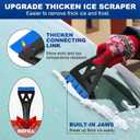 34" Extendable Ice Scrapers for Car Windshield 2-in-1 Snow Brush for Car Snow Scraper for Car Snow Scraper and Drush with Ergonomic Foam Grip for Cars, Trucks, SUVs with 360 Pivoting Brush Head Blue