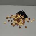 Skylety 72 Pieces Wood Checkers 1.06 Inch Wooden Checkers Pieces Set with Stackable Ridge in Drawstring Storage Pouch for Board Game, Dark Brown and Natural