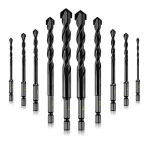 8-Piece Masonry Drill Bits Kit for Concrete, Stone, Carbide Drill Bit Set for Glass, Brick, Tile, Plastic, Ceramic and Wood Size 5/32 to 1/2 inch