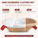 Sourdough Bread Baking Supplies, Cotton Rope Banneton Bread Proofing Basket Set, Oval & Round Bread Baskets with Liners & Covers (Khaki and gray, 10)