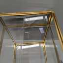 Okllen Glass Wedding Card Box with Lock and Slot, Gold Rim Envelop Box Gift Holder, Vintage Clear Card Box for Wedding Reception, Baby Shower, Birthday, Graduation (Glass Box and Lock Only)