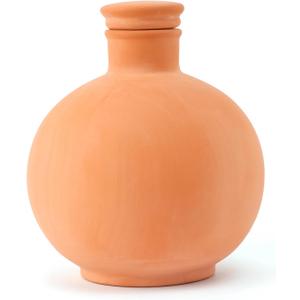 Ollas Pot Plant Watering Globes with Top Storage Pool and Lid Clay Watering Pot with lid Terracotta Watering Pot 6-inch Large Simple Irrigation Peripheral Water System Indoor Outdoor Self Watering