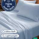 Twin XL 4 Piece Sheet Set - Comfy Breathable & Cooling - Hotel Luxury Bedding for Women, Men, Kids, Teens & Children - 1 Flat & 1 Fitted Sheet & 2 Pillowcases w/ Deep Pockets - Wrinkle Free - Sky Blue
