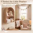 Large Rattan Wall Shelf for Boho Nursery Decor,Natural Brown, 15.7 x 11.8 x 4 inch