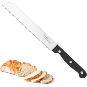 Bread Knife, Serrated 8 inch Bread Knifes for Homemade Bread Sourdough, Blade Razor Sharp and Wavy Edge from Professional Stainless Steel