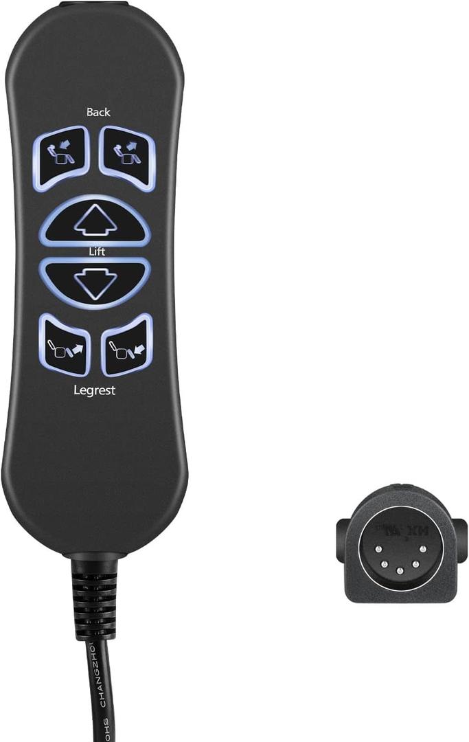 Lift Chairs Power Recliners 6 Button 5 Pin Prong MLSK89-A2 Remote Handset Controller Hand Control with USB and Backlight (Three Motor)