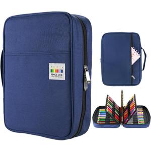 YOUSHARES 220 Slots Colored Pencil Case, 145 Slots Gel Pens fo Coloring Case Organizer, Handy Multilayer Color Pencil Holder for Glitter Gel Pens, Refills, Colored Pencils (Blue)