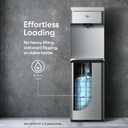 Brio Moderna CLBL730SC Self-Cleaning Bottom Load Water Cooler Dispenser for 3 & 5 Gallon Bottles Tri-Temp w/Fast-Dispense, 11.5" Dispense Height, 24/7 Illuminated Display, Silver Stainless Steel