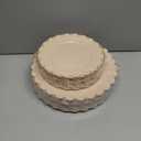 LIYH 60 Pcs Plastic Ivory and Gold Scalloped Plates - Disposable Fancy Combo Plates Includes 30 Dinner Plate 10.25" and 30 Dessert Plate 7.5" Plastic Heavy Weight Party Tableware Dishes