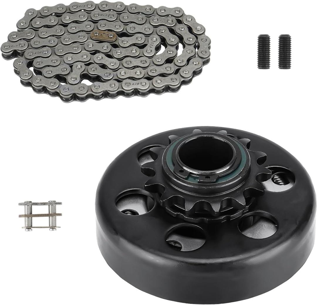 Go Kart Centrifugal Clutch 1" Bore 14 Tooth with #40/41/420 Chain, Fit for Engines with straight shaft 2-8 HP 212CC Minibike Mini Motorcycles Go Kart Lawnmower, Up to 2300 RPM