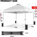 OLIXIS 10x10ft 1-Person Pop Up Canopy Tent, Heavy Duty One Push Setup Portable Outdoor Shelter for Beach Events Camping with Rolling Carry Bag, Snow White