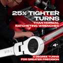 Jaeger 9/16 Inch Flex Head Ratchet Wrench, 4 Degree Swing arc, 12-Point Ratchet Combination Wrench, 90-Tooth