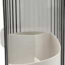 Makeup Brush Holder with Lid, 360 Rotating Sliding Opening Cosmetic Tools Organizer, Waterproof Dustproof Makeup Brush Organizer for Vanity Desktop Bathroom Countertop(COLOR:White And Black)