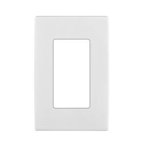 Leviton Renu One-Gang Screwless Snap-On Wallplate, REWP1-WW, White on White