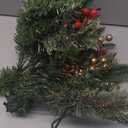 20-Inch Pre-Lit Artificial Christmas Tree, Berry & Pinecone Decor - Battery Operated Urn Filler for Porch, Yard, Tabletop Outdoor Holiday Decoration