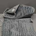 Deepsoon Heating Pad,Electric Heating Pads for Back,Neck,Abdomen,Moist Heating Pad for Shoulder,Knee,Arms,Legs,Dry/Moist Heat & Auto Shut Off,Christmas Gifts for Men and Women,Light Gray,33x17 Inch