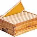 8-Frame Beehive Box Langstroth Medium Super Bee Box for Sale Wax Coated Bee Hives Includes Wooden Frames & Waxed Foundations