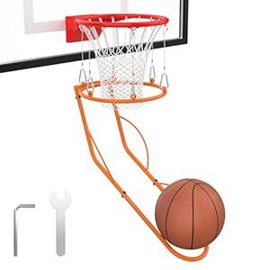Basketball Return Attachment, Sturdy Metal Basket Ball Return Training Aid, Ideal for Single-Person Outdoor or Indoor Basketball Shooting Training (Orange)