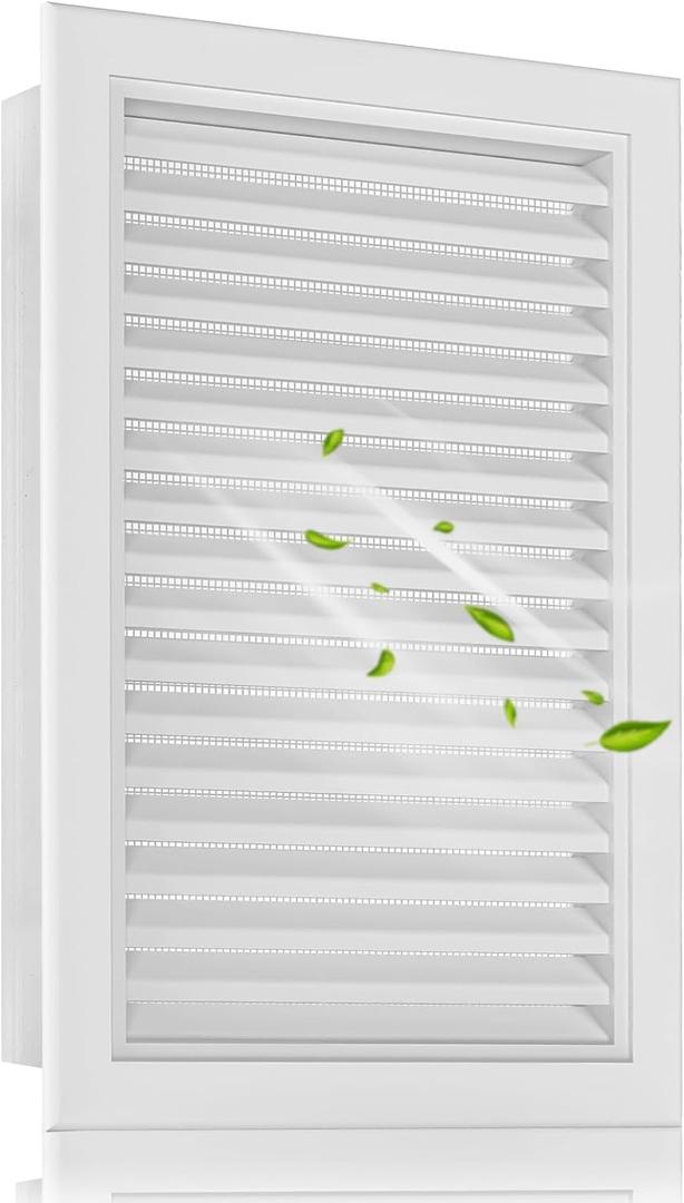 12" x 18" Aluminum Alloy Gable Vent, Never Rust Gable Vents for Shed, Reducing Indoor Temperature - Ideal for Wall, Attic, Shed, Door, and Shipping Container, Vent Opening: 10" x 16" (White)