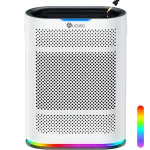 Air Purifiers for Home Large Room Cover 2,100 Ft,Home Air Purifier with Air Quality Monitor & Aromatherapy,Auto H13 Air Purifier Removes Pets Hair Dust Smoke Odor,with 7 Colors Light(White)