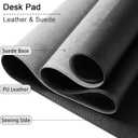 47.2" x 23.6" Large Desk Pad Mat - Non-Slip PU Leather Desk Mat, Large Mouse Pad, Computer Mat for Keyboard Mouse, Waterproof Desk Writing Mat, Desk Blotter Mat for Work (Black)