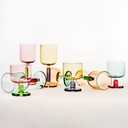 MU16 Jelly Collection short wine glass Crystal Wine Glasses, 11.2 oz  Lead-Free Drinking Glasses for Easter, Parties, Weddings, and Anniversaries Azure Raspberry