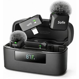 Wireless Lavalier Microphone for iPhone and Android(Lightning & USB-C),Lapel Mini Mic with 3-Level AI Noise Reduction,Wireless Mic with Magnetic Sheet for Video Recording,Vlog,YouTube