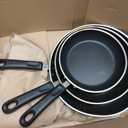 Cook N Home Nonstick Frying Pans Set 3 Piece, 8, 9.5, 11-Inch Kitchen Cooking Skillets Saute Fry Pan Induction Compatible, Turquoise