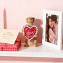 WDS WONDROUS Dog Figurine Light Up Valentine's Day Decoration, Valentine's Figurine Decor with I Love You Heart, Battery Powered Resin Dog Statue for Home Table Decor, Gift for Him Her Women