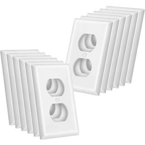 12Pack Duplex Outlet Covers Wall Plate, Dual Light Switch Cover, UL Listed, Standard Size 1-Gang 4.53" x 2.76", Unbreakable and High Temperature Resistant Wall Outlet Covers (White)