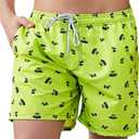 Men's Quick Dry Swim Trunks - Beach Vacation Essentials Board Shorts (Large, W6406)