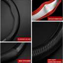 Fit Leather Steering Wheel Cover,Stylish Nappa Leather Carbon Fiber Texture Protector,Non-Slip,Universal 15inch Fit Accessories (Old-be-Cover-Black)
