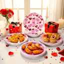 Patelai 100 Pcs Valentine's Day Paper Plates 9 Inch Heart Disposable Dinner Plates Valentine's Day Party Tableware for Dessert Candy Birthday Baby Shower Supplies Decorations(Heart Style)