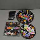 Grencian 96 Pcs Science Party Supplies 350 GSM Science Plates and Napkins Disposable Tableware Set Mad Scientist Dinnerware for Kids Little Scientist Decoration Favors Serves 24