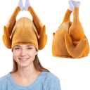 Spooktacular Creations 3 Pack Plush Roasted Turkey Hats for Thanksgiving and Halloween Costume Dress Up Party