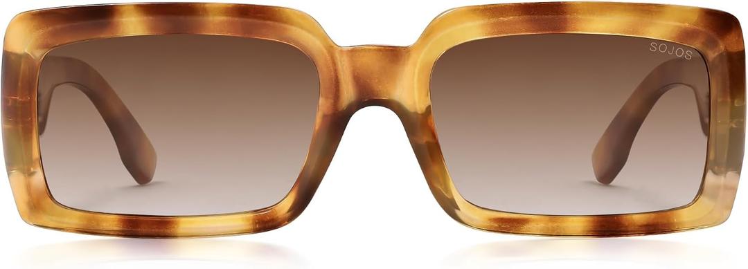 SOJOS Trendy Retro Rectangle Polarized Sunglasses Men 90s Vintage Square Womens Sunnies Shades SJ2388