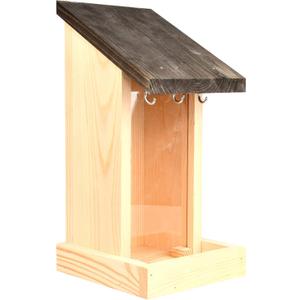 Esschert Design FB464 Silo Feeder with Three Suet Ball Hooks, Wood