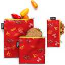 Simple Modern Disney Reusable Snack Bags for Kids, Girls, Boys | Food Safe, BPA & Phthalate Free Zip Pouches | Washable & Refillable Sandwich Bag | Ellie Collection | 3 pack | Cars Lightning Speed