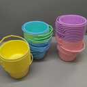 Havawish Easter Baskets Bulk with Handle Small Colorful Plastic Eggs Baskets Easter Bucket for Egg Hunt Spring Party Favors(100 Pcs,Round)